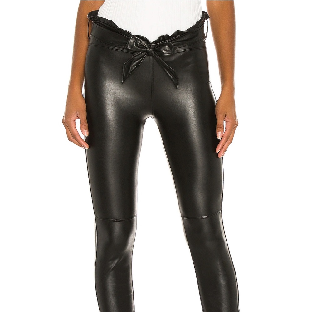 David Lerner Faux Leather Cropped High-rise Pant - Size Small